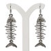Gunmetal Smoke Crystal Fish Skeleton Earrings