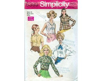 60s blouse sewing patterns, Simplicity 8399, Bust 32.5 inches