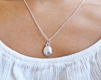 Adorably Cute&Tiny Silver Plated Seashell Necklace - Mermaid Necklace, Beach Necklace, Nautical Jewelry, Seashell Necklace