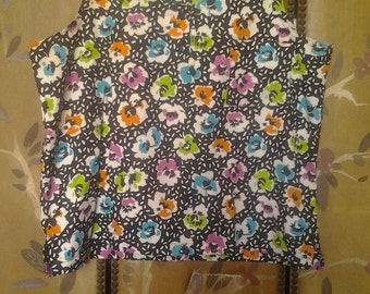 1980s floral sleeveless top
