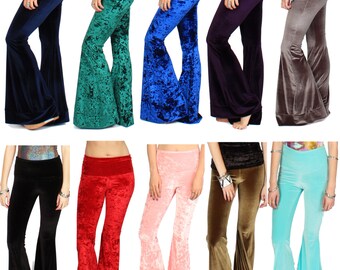 Velvet Bell Bottoms High or Low Waisted