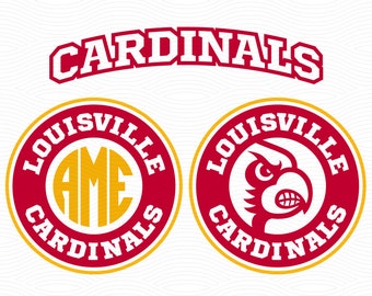 Louisville Cardinals Monogram Frames - SVG EPS DXF Studio3 - Kentucky Cut Files for Silhouette Studio, Cricut Design Space, Cutting Machines