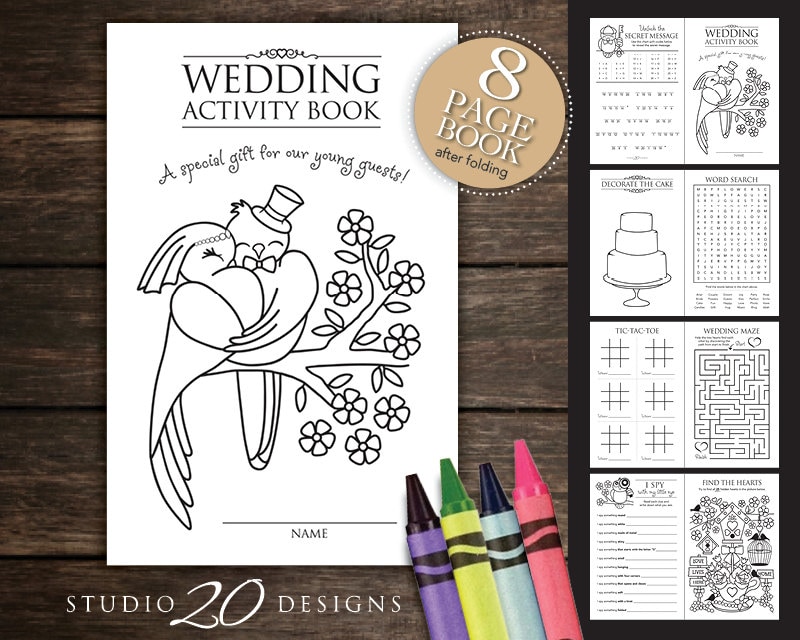 Instant Download Kids Wedding Activity Book Printable