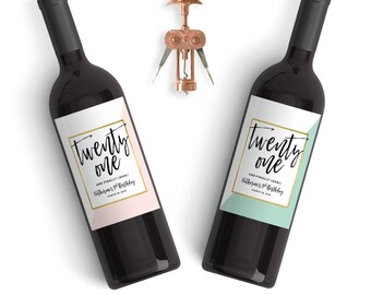 birthday wine label custom wine label personalized wine