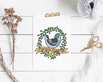 12 Days of Christmas handrawn card and gift tag pack