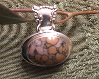 Unique Spotted Stone and Sterling Pendant
