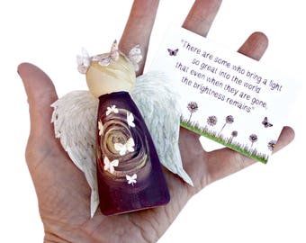 Guardian Angel of Eternal Light Peg Doll - Guardian Angel Peg Doll - Bereavement Sympathy Remembrance Gift - Lotty Lollipop - Angel Gift