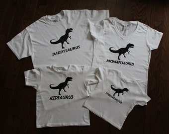 Daddysaurus/Mommysaurus/Kidsaurus/Toddlersaurus/Babysaurus/famille chemise ensemble assorti