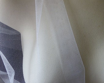 White Silk Tulle from England FAT Quarter for Bridal, Garters, Embroidery, Costumes