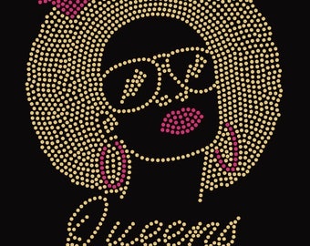 Queens are born in ....... Gold and Pink Rhinestone T-Shirts or Sweatshirts
