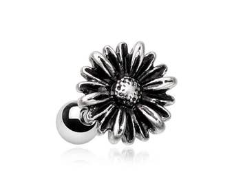 Vintage Daisy Steel Cartilage Tragus Barbell