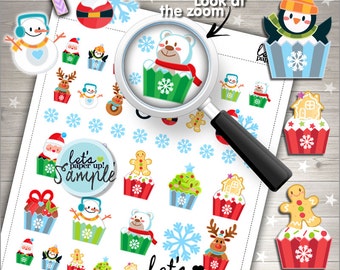 60%OFF - Christmas Stickers, Printable Planner Stickers, Kawaii Stickers, Planner Accessories, Santa Stickers, Seasonal Stickers, Winter