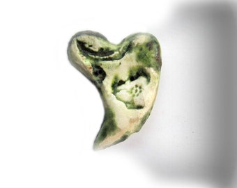Focal bead for necklaces, necklace bead supply,double sided heart , Heart bead, # 87