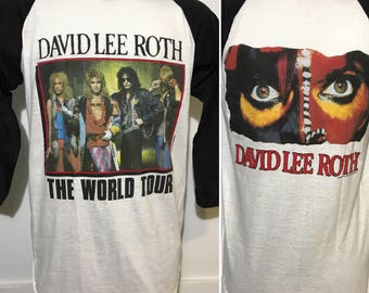 Vintage 1986 David Lee Roth World Tour Tee L