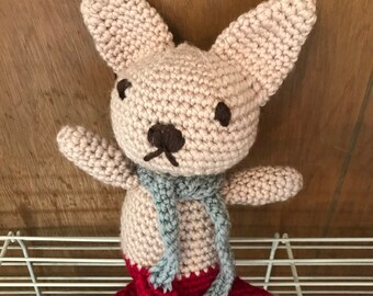 Crocheted Rabbit with Scarf