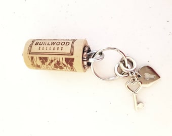 Wine Cork Key Chain, For The Wine Lover, Locket Cork Key Chain