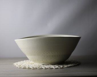 Asymmetrical White Porcelain Bowl