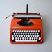 Vintage Hermes Baby Portable Typewriter / orange portable typewriter / in mint working condition