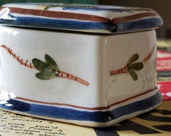A Vintage Beautiful "Delft" Heart Shaped Trinket Box!