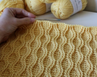 CROCHET PATTERN Cable Tryst Throw - Make to Any Size - Pattern PDF