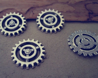 20pcs 18mm Antique silver gear pendant charm