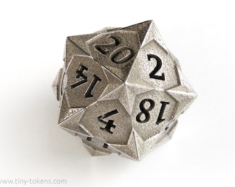 Steel D20 'Starry' - Balanced twenty sided metal gaming die