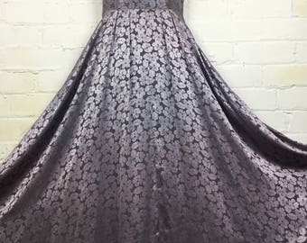 1930's Handmade Stunning Lilac/Purple, Rayon/Silk/Jacquard Full Length Evening Gown, Vintage Dress, 30's Evening Dress. UK Size 8 (Small)