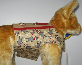 Sock Monkey Dog Harness - size XS and SM