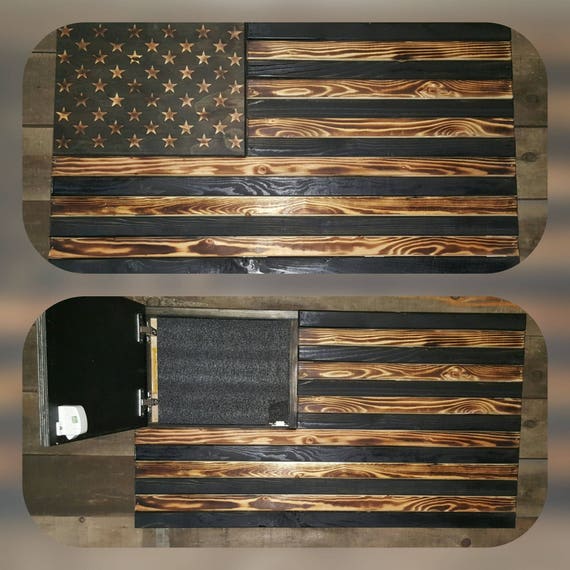 Burnt Concealed Weapon Flag Cabinet Standard Size