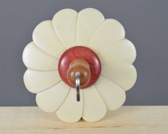 Carved flower midi top whorl drop spindle