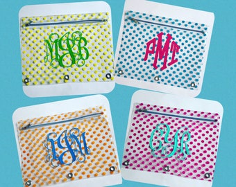 Personalized Pencil Pouch, Monogram Pencil Pouch, Back to School, School Supplies, Pencil Pouch, Binder, Coupon Holder, Polka Dots Pencil