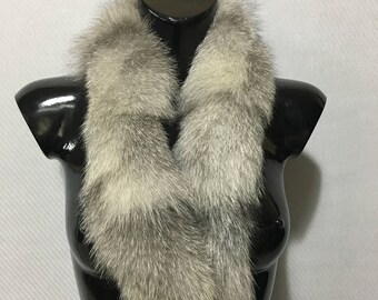 Beautiful Real Frost Ice Fox Fur Small Collar