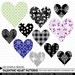 Valentine Heart Patterns - 11 Digital Stamps and Brushes - INSTANT DOWNLOAD - for Cards, Journals, Scrapbooking, Collage, Invites, Crafts...