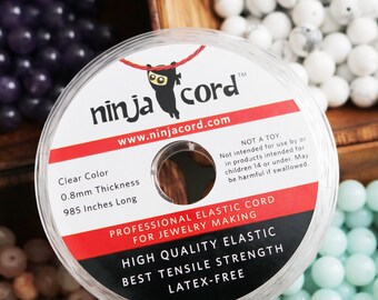 Elastic Cord, Jewelry Making Cord, Clear Cord, Stretch Cord, 0.8mm Elastic, Latex Free, Ninja Cord, Beading Cord, Jewelry Cord, Strong Cord,