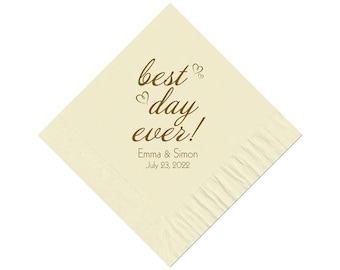 Beverage Napkins~100 Best Day Ever with Hearts