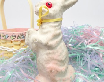 Vintage 1950's 6 Inch Paper Mache Easter Rabbit or Bunny Candy Container