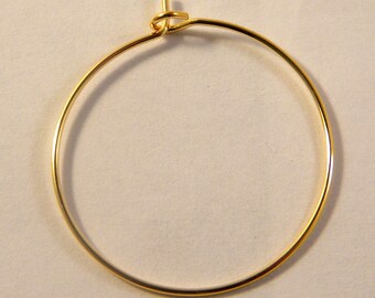 4 brackets rings / hoop earrings gold plated 25 mm