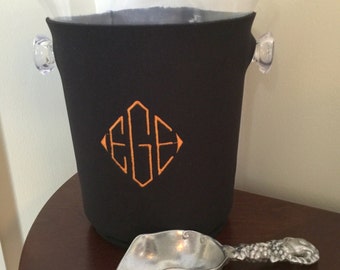 Monogrammed Ice Bucket with Sleeve - Personalized Ice Bucket - Custom Bucket - Ice Bucket - Ice Bucket Sleeve - Wedding Gift - Cookout Gift