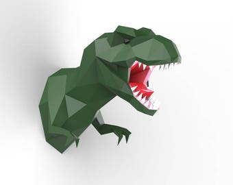 T-rex Head Wall Decor - DIY Pre-cut Papercraft Kit