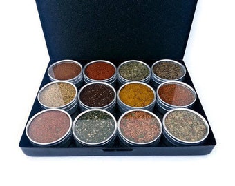 THE BARBECUE BOX -- Rubs for Chicken, Pork, Fish, and Beef. Perfect Grilling Gift, Personalized Dad Gift, Men's Gift Ideas, bbq rub sampler.