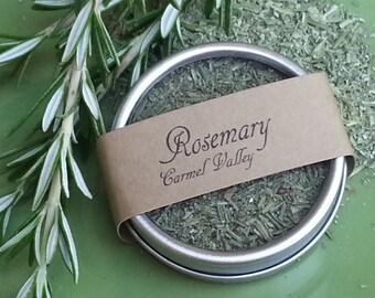 Dried Rosemary, organic dried herbs, spice tins, gourmet herbs, culinary herbs, gifts for chefs, herb garden rosemary plant gift for hostess