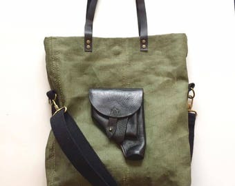 WWII era canvas bag with holster