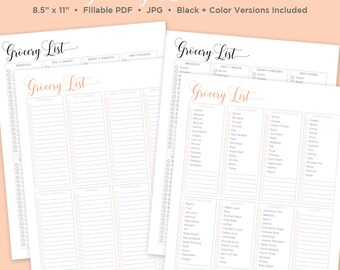 grocery list stationery