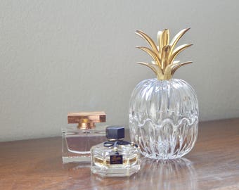 Crystal and Brass Pineapple Box