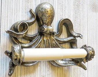 SALE - Octopus, Wedding Gift, Toilet Paper Holder, Octopus Toilet Paper Holder, Nautical Decor, Nautical Bathroom, Octopus Decor, Home Decor