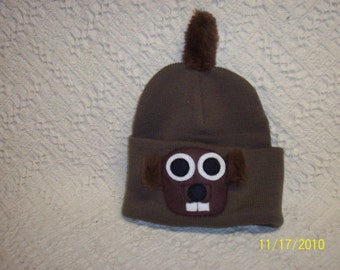 Groundhog Hat, Handmade Knit//Groundhog Day//Punxsutawney, Pa//February 2nd//Groundhog Souvenir//Hat//Winter