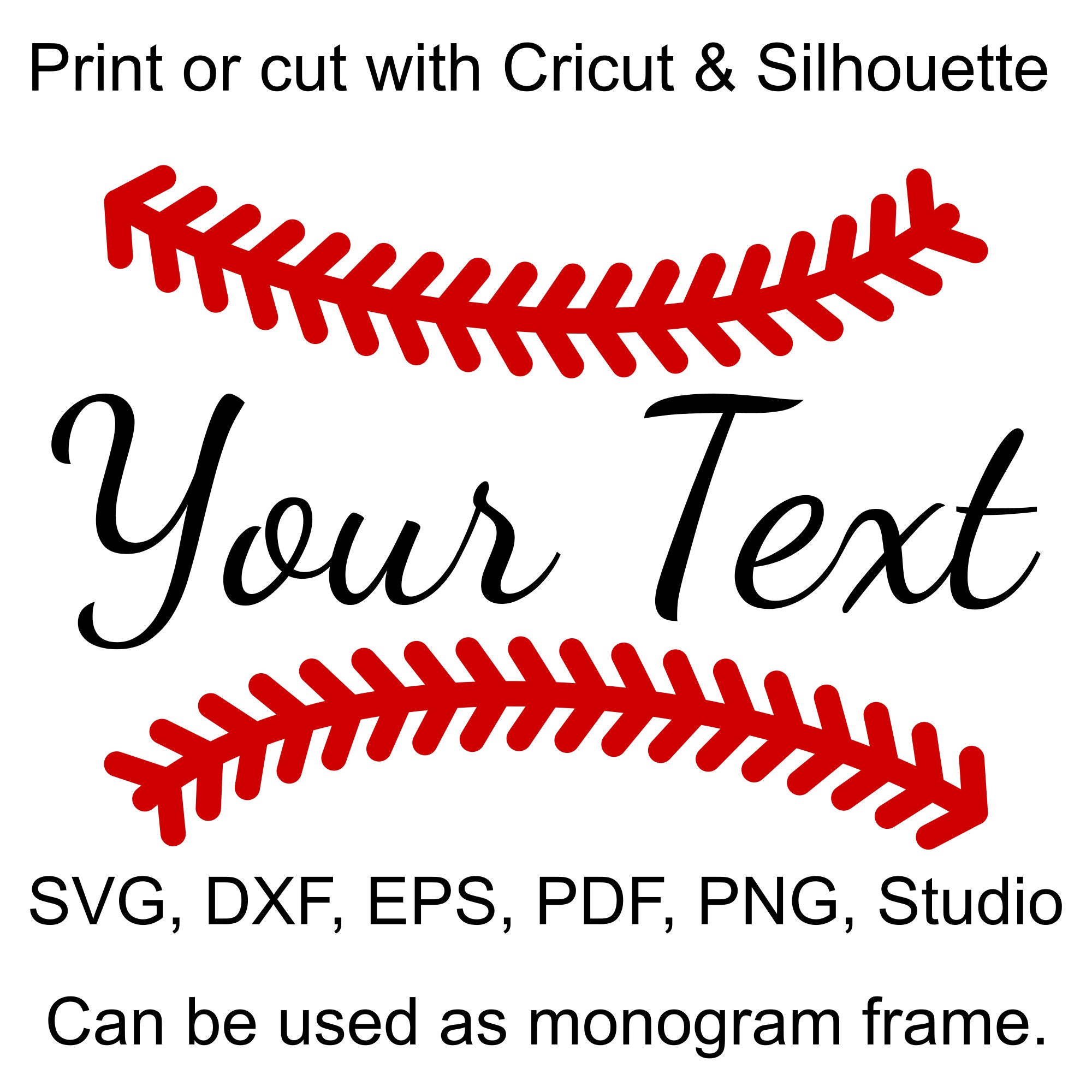 Baseball Stitches SVG Files to make Baseball Monograms and ...