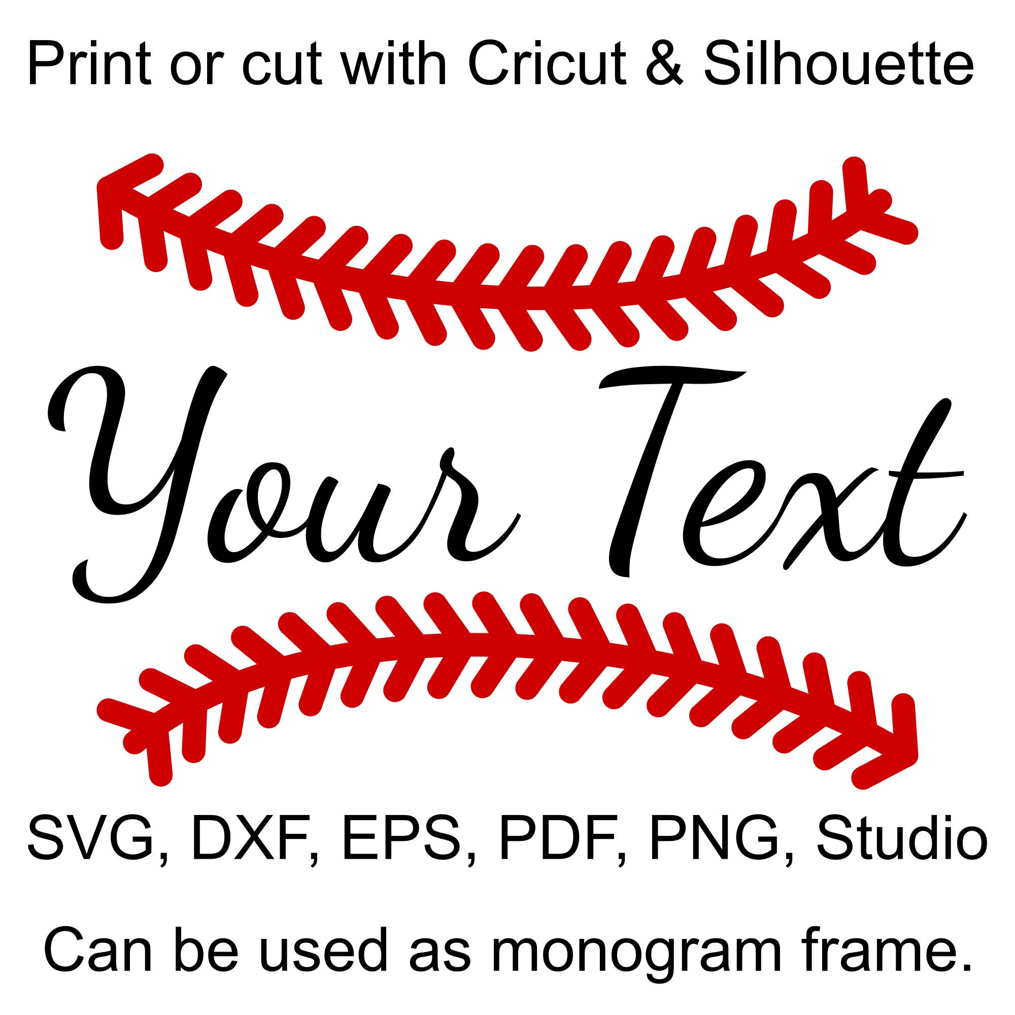 Download Baseball Stitches SVG Files to make Baseball Monograms and Shirts