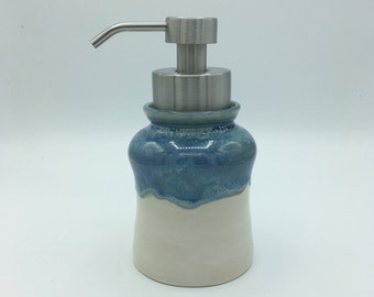 Foaming Soap Dispenser, ceramic soap dispenser, ceramic foamer, metal foam soap pump, pottery foamer, foam soap bottle