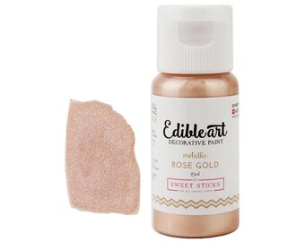 Rose Gold Metallic Edible Paint - edible art paint, edible paint, edible food coloring, cookie paint, cake paint